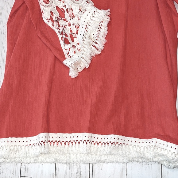 Multiples Top NWOT Salmon with cream trim XL - Picture 4 of 7